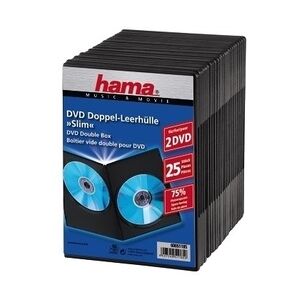 Hama DVD Slim Double-Box 25, Black 2 Disks Schwarz
