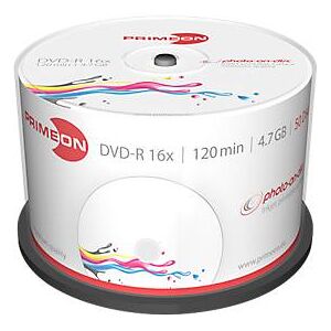 PRIMEON DVD-R, bedruckbar, bis 16fach, 4,7 GB/120 min, 50er-Spindel