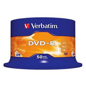 Verbatim® DVD-R, bis 16fach, 4,7 GB/120 min, 50er-Spindel