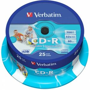 Verbatim CD-R AZO Wide Inkjet Printable 700 MB 52x 25 Pack Spindel