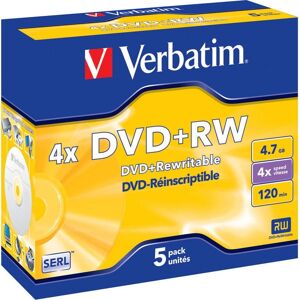 Verbatim Dvd+rw 4,7gb Jewel Case, 5 Stk