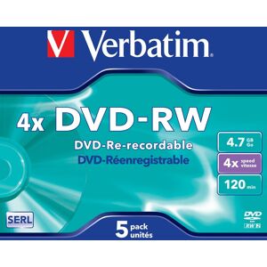 Verbatim Dvd-Rw 4,7gb Jewel Case, 5 Stk