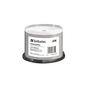 Verbatim DataLifePlus - 50 x CD-R - 700 MB 52x - hvid - printbar overflade for ink jet, bred printbar overflade - spindle