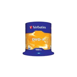 Verbatim - 100 x DVD-R - 4.7 GB 16x - sølvmatteret - spindle