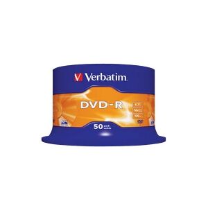 Verbatim - 50 x DVD-R - 4.7 GB 16x - sølvmatteret - spindle