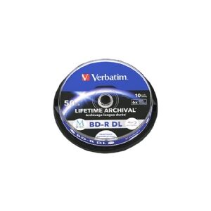 Verbatim M-Disc - 10 x BD-R DL - 50 GB 6x - printbar overflade for ink jet - spindle