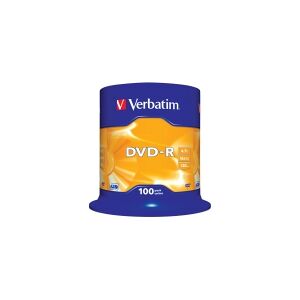 Verbatim - 100 x DVD-R - 4.7 GB 16x - sølvmatteret - spindle