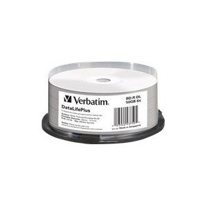 Verbatim DataLifePlus - 25 x BD-R - 50 GB 6x - hvid - bred overflade til udskrivning med termotryk - spindle