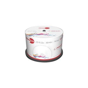 Primeon photo-on-disc - 50 x CD-R - 700 MB (80 min) 52x - printbar overflade for fotopapir - spindle