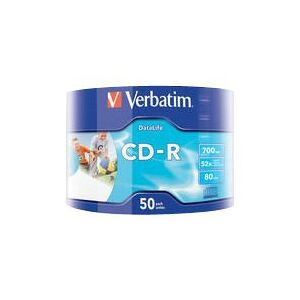Verbatim DataLife - 50 x CD-R - 700 MB (80 min) 52x - printbar overflade - spindle