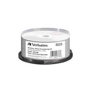 Verbatim - 25 x BD-R - 25 GB 6x - bred printbar overflade - spindle