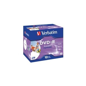 Verbatim DataLifePlus - 10 x DVD+R - 4.7 GB 16x - printbar overflade for ink jet - cd-boks