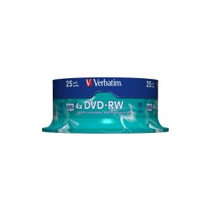 Verbatim - 25 x DVD-RW - 4.7 GB (120min) 4x - sølvmatteret - spindle