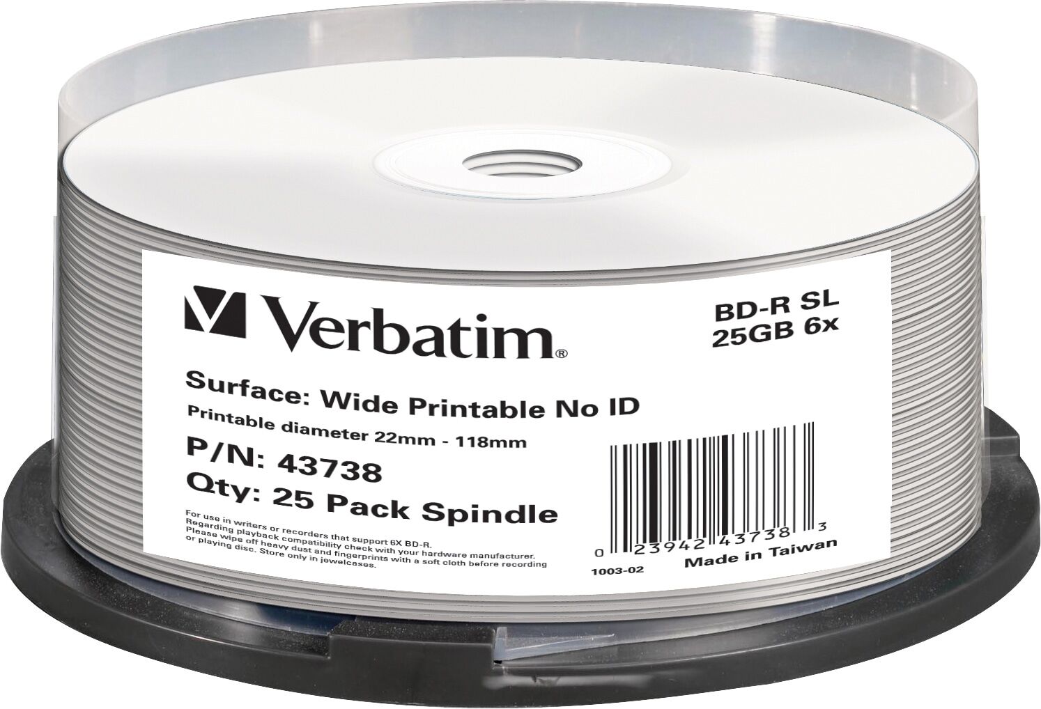 Verbatim BD-R 6x 25GB printable 25 kpl BD-R levy
