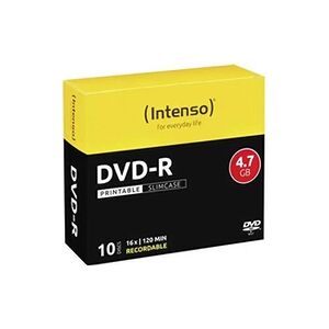 Intenso - 10 x DVD-R (G) - 4.7 Go (240 minutes) 16x - surface imprimable par jet d'encre - boîtier CD étroit - Publicité