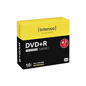 Intenso - 10 x DVD+R - 4.7 Go 16x - surface imprimable par jet d'encre - boîtier CD étroit - Publicité