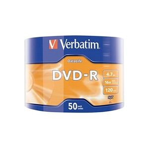 Verbatim DataLife - 50 x DVD-R - 4.7 Go (120 minutes) 16x - argent mat - spindle - Publicité