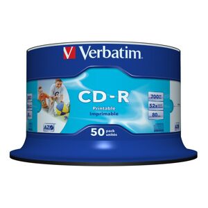 Verbatim CD-R AZO Wide Inkjet Printable no ID 700 Mo 50 pièce(s) Jaune