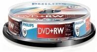 Philips DVD+RW rewritable 10 in cakebox