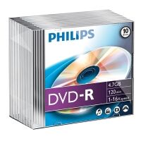 Philips DVD-R slimline box of 10