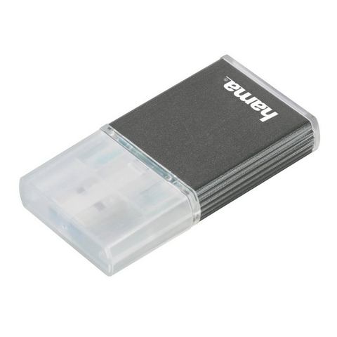 Hama USB-3.0-UHS-II-kaartlezer, SD, alu, antraciet  - 12.99