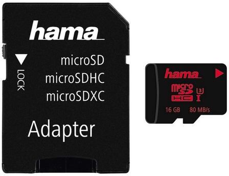 Hama Geheugenkaart microSDHC 16 GB UHS Speed Class 3 UHS-I 80MB/s »incl. Adapter«  - 12.99