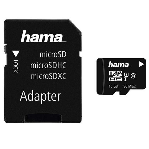 Hama microSDHC 16GB Class 10 UHS-I 80MB/s + adapter/foto » «  - 12.99