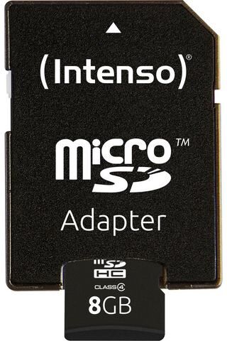 Intenso »microSDHC Class 4 + SD-Adapter« geheugenkaart  - 7.29 - zwart - Size: 8 GB