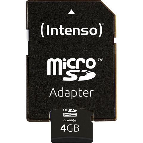 Intenso »microSDHC Class 4 + SD-Adapter« geheugenkaart  - 6.25 - zwart - Size: 4 GB