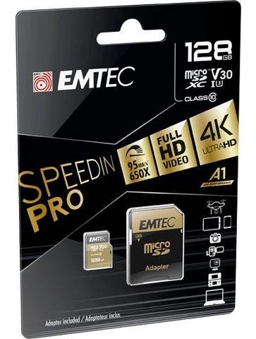 EMTEC »microSD UHS-I U3 V30 SpeedIN PRO« geheugenkaart  - 25.41 - zwart - Size: 128