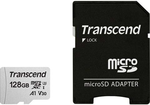 Transcend »microSDXC/SDHC 300S mit Adapter« geheugenkaart  - 22.94 - zilver - Size: 128 GB