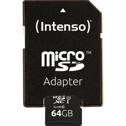Intenso »microSDHC UHS-I Professional + SD-Adapter« geheugenkaart  - 14.60 - zwart - Size: 64 GB