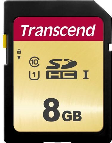 Transcend »SDXC/SDHC 500S« geheugenkaart  - 9.99 - zwart - Size: 8 GB