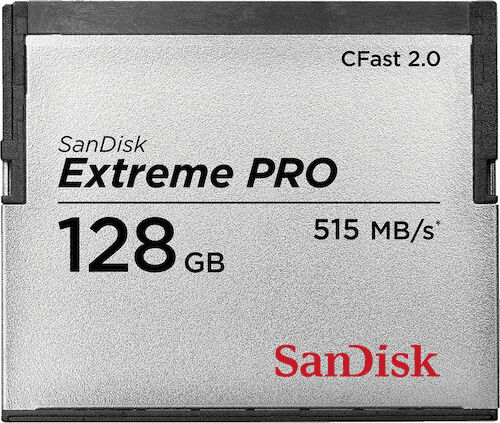 SanDisk CFast Extreme Pro 2.0 128GB, VPG 130, 525MB/Sec