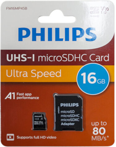 Philips geheugenkaart micro Sdhc 16gb Class 10 zwart - Zwart