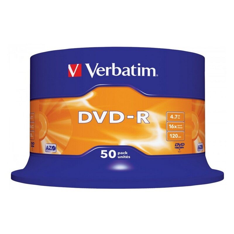 Verbatim dvd-r 16x 4.7 gb bobina 50 unds