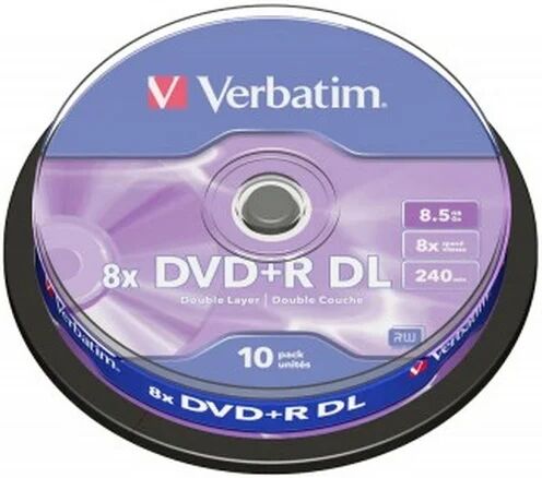 Verbatim dvd+r dl doble capa 8x 8.5gb tarrina 10 unds