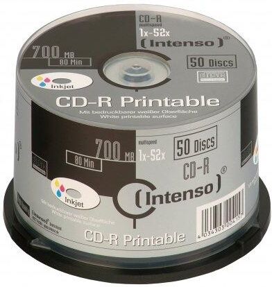 Intenso Pack 50x Cd-r 700mb / 80min Printable - Intenso