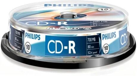 Philips CD-R 80Min 700MB 52x Cakebox (10 unidades)