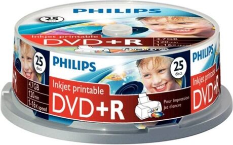 Philips DVD+R 4,7GB 16x Printable mate Cakebox (25 unidades)