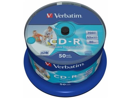 Verbatim CD-R 52X Printable 50 Cake 700MB
