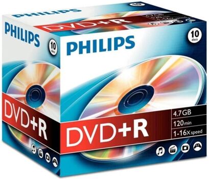 Philips DVD+R 4,7GB 16x Jewel Case (10 unidades)