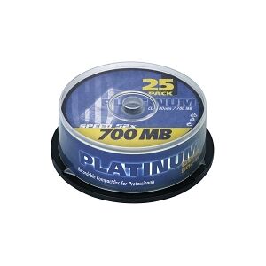 Platinum recordable  CD-R   52X   700MB   Spindle   25-pack