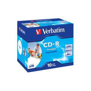 Verbatim Printable CD-R   52x   700MB   Jewel Case   10-pack