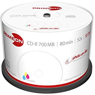 4260027611054 Primeon 2761105 CD-R tomma skivor (80 minuter, 700MB, 52x kakbox spindel, 50)