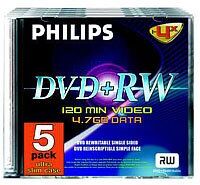 DW4S4S05F/10 Philips DVD+RW Rohlinge 4,7 GB 4 x 5-pack slimcase