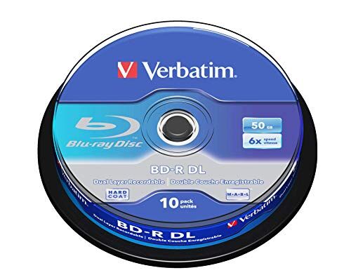 68226 Verbatim 43746 BD-R Spindel, 50 GB, Vit/Blå, Paket med 10