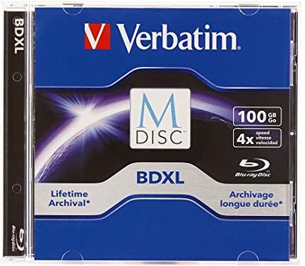 98912 Verbatim  M-DISC BD-R XL 100 GB/1-4x, 1 skiva i smyckeskrin