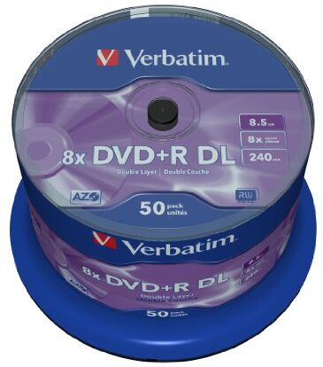 43758 Verbatim  DVD+R 8x DL matt silver 50 pack