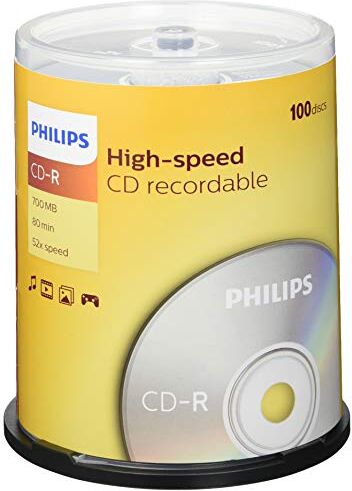 CR7D5NB00/00 Philips CD-R-ämnen (700 MB data/80 minuter, 52 x hög hastighet, 100 spindel)